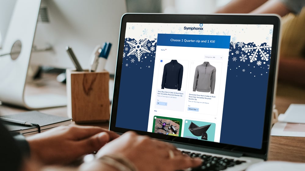 Employee-choosing-from-a-curated-selection-of-corporate-holiday-gifts