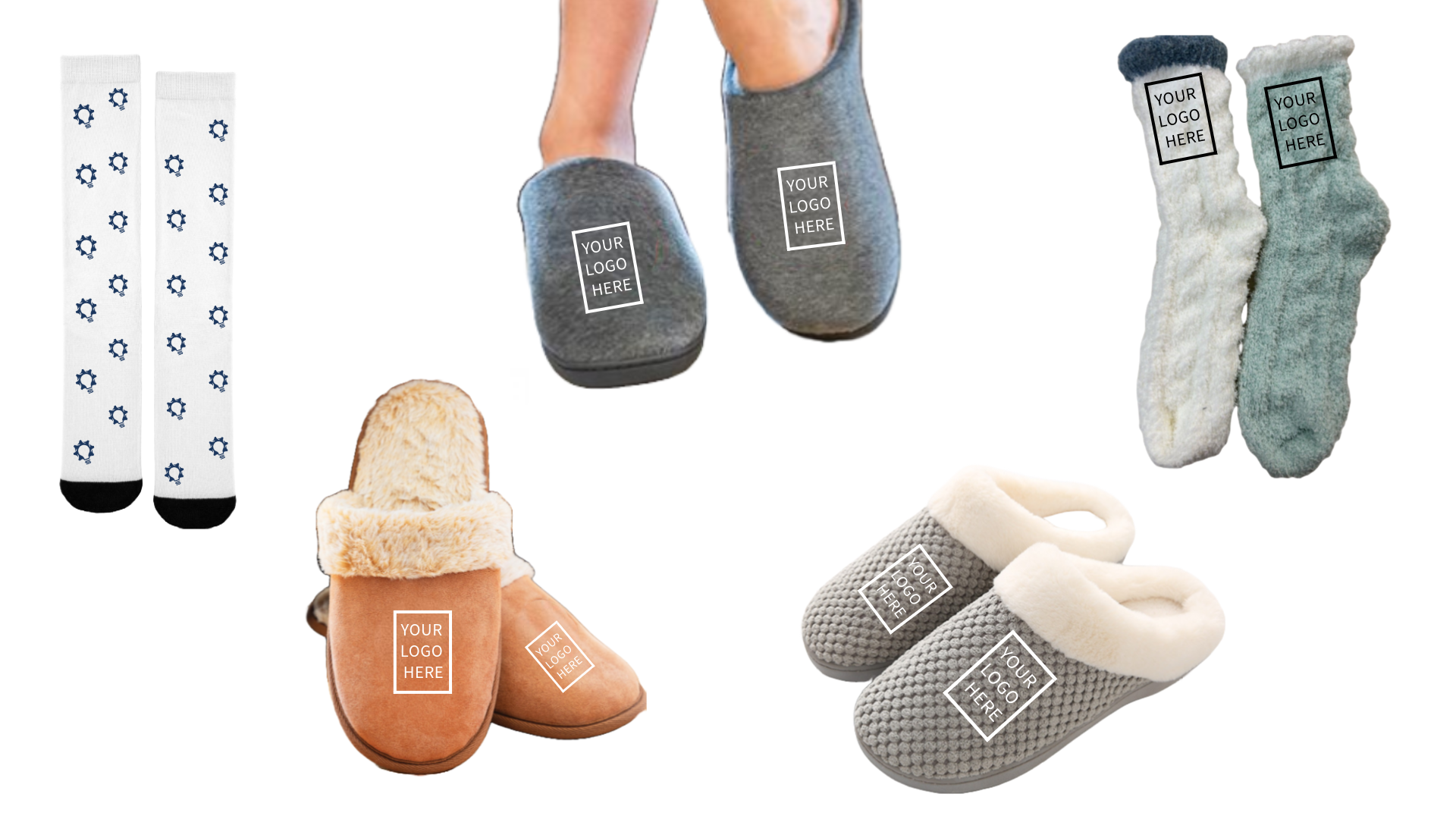 cozy branded slippers